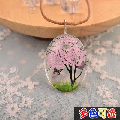 Autumn and Winter Long Sweater Chain Travel Real Flower Scenic Spot Big Tree Necklace Lace Flower Starry Mori Girl Series Creative Accessories