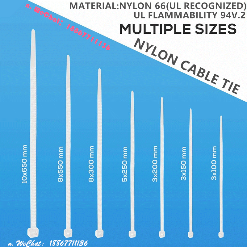 Locking Cable tie Nylon Zipper strap 8 \\\"Advanced White UL Certified UV Certified