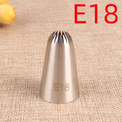 E18 # 18 tooth medium 304 stainless steel meringue seamless baking DIY tool cookie decorating nozzle