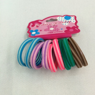 Nylon high stretch silk stripe popular color ring rubber band