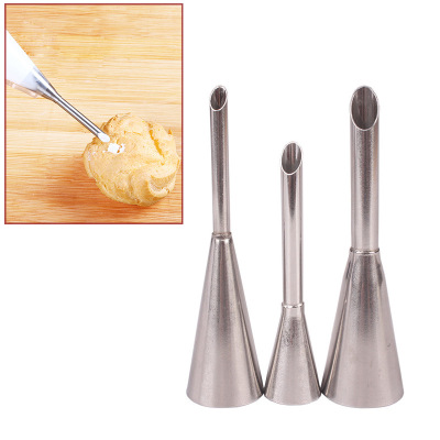 Puffs of cream infused into a piping nozzle 304 stainless steel, baking DIY tool thickness optional