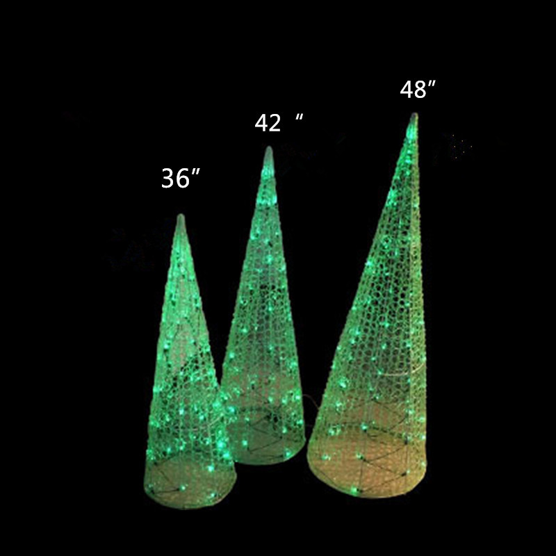 Christmas lights 36-inch 3D cone-shaped Christmas tree green drip shaped lights