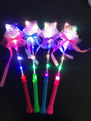 Ground toy Douyin Hot style - Held star magic Wand with music LED Electronic Lamp Fairy toy