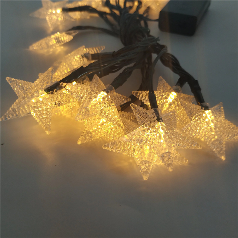 Cross-border LED battery lights, Christmas tree lights, Christmas decorations, five-pointed star Christmas lights