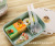 Chinese Children Adult Square Plastic Solid Color Wheat Straw Lunch Box Green First-Hand Supply Hot