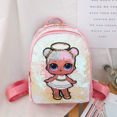 Fashionable Sequins Children's Backpack Cute Surprise Doll Backpack Personality Trend Women's Foreign Trade Bags
