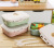 Chinese Children Adult Square Plastic Solid Color Wheat Straw Lunch Box Green First-Hand Supply Hot
