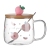 Summer Peach Glass Cup Borosilicate Cup Internet Celebrity Live Streaming Hot Gift Cup Teacup Water Cup Cup with Cover