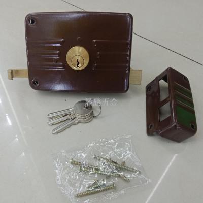 Foreign Trade iron lock passage stair lock old anti-theft door lock with cow head lock interior door with key