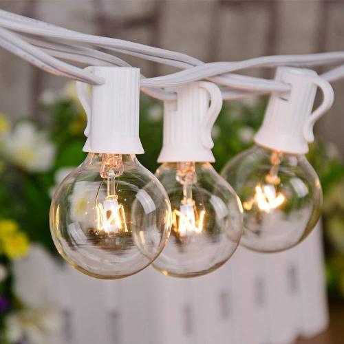 foreign trade exclusive for foreign trade supply g40 tungsten wire string light white 20# line 25ft 25 lights american standard ul string lights