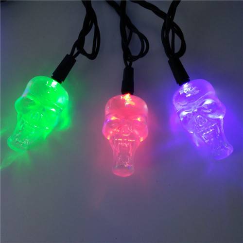 foreign trade special for halloween colored lights color changing transparent skull 10 lights outdoor decorative lamp ghost festival lights