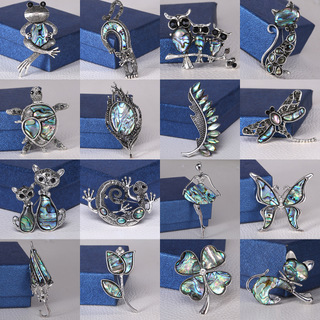 Cross-border hot creative shell cat brooch accessories were fashionable personality alloch brooch spot