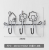 Nordic style simple iron art key hook shelf creative door wall surface wall coat hat hook decorations