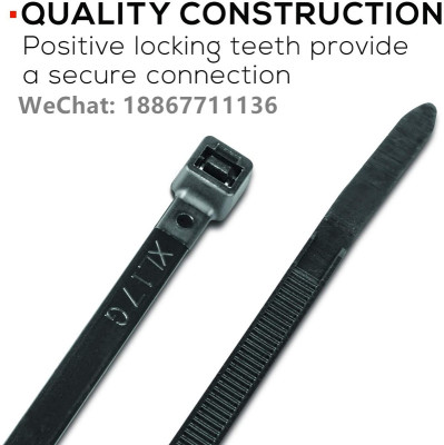 Nylon Zipper tie 10.16 cm 20.32 cm 30.48 cm 40.64 cm black 12 inches