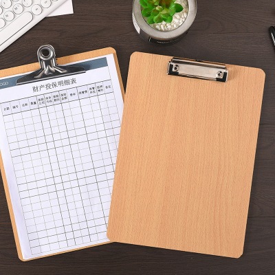 Thickened Wooden Hanging Plate Holder A4 Folder Base Plate Tablet Clip Plate Holder Menu Paper Plywood Office Supplies Flat Plate Holder