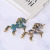 Direct selling fashion Korean version of popular hot style Diamond -encrusted Cartoon Unicorn Brooch two-color creative Accessories pin
