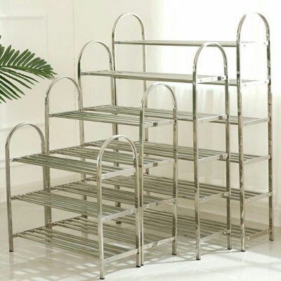 Stainless steel shoe rack simple household shoe rack economic shoe rack Dormitory multi - layer storage shoe cabinet