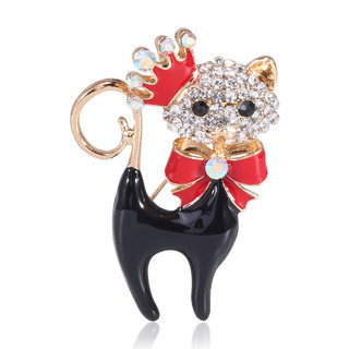 2020 new cartoon oil dripping animal brooch exquisite fashion diamond - studded bow brooch, a brooch cat spot