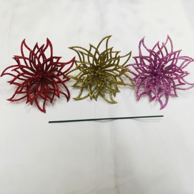 Manufacturers direct hot style flower heads other shore flower simulation plant Golden onion powder plastic supplies Christmas Accessories plug-ins