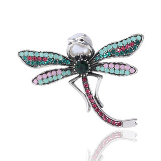 European and American fashion Retro Flash Oil Dragonfly Brooch Animal Personality Brooch Coat coat accessories