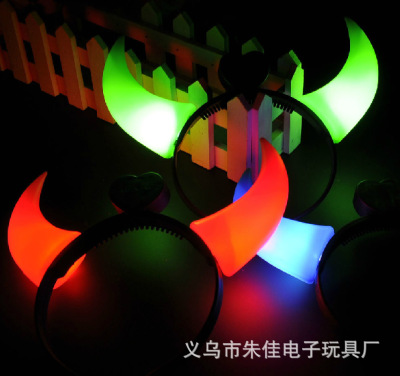 Decoration 2020 stands sell like hot hot style Flash Ox Horn Hair band LED luminescent Animal Hairpin Bar party decoration 2020 stands sell like hot hot style