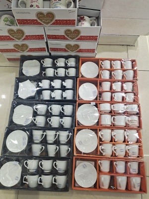 Ceramics coffee cup set six cups six saucer tea set coffee pot cup can be customized