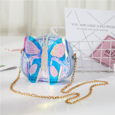 Korean Style Children's Bag Shoulder Bag Cute Colorful Butterfly Mini Messenger Bag Girls' Chain Bag Baby Coin Purse