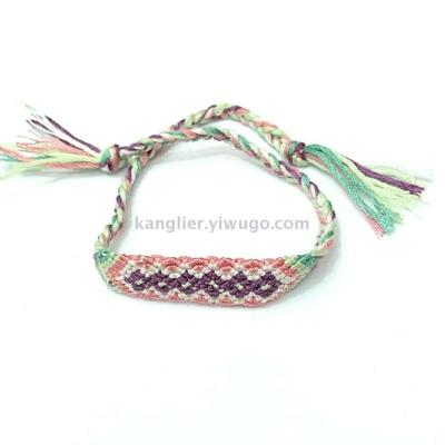 New vintage ethnic style bracelet Nepal colorful contrast color hand-woven rope Bohemian accessories women