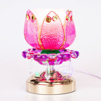 New water hibiscus colorful LED flash home bedroom aromatherapy small night light floral table lamp B4800
