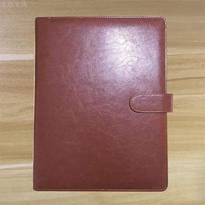 The Professional Customized Gas Car Real Estate Sales A4 Leather Conference Manager Data Folder Business Multi-Functional Folder LOGO