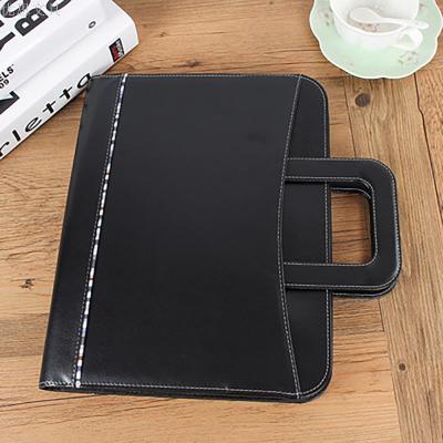 A4 Manager Clip multi-function Zipper Expansion handle copy leather Folder Office Meeting Real Estate Folder Customizable LOGO