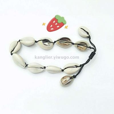 Shell simple anklets female European and American Ins holiday colorful braid decorative bare feet chain accessories