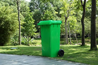 Manufacturers Direct 240L outdoor bins thickened with wheels and Covers plastic bins long cylinder classification