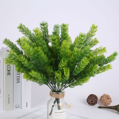 7 Fork and 6 Layers of grass, water grass, plastic plant wall material, simulated plant flower arrangement material, hotel home decoration