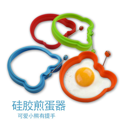 Kitty head creative silica gel egg omelette Panda head with handle Fried egg pancakes poked egg molds kitchen supplies