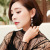 925 Silver Needle Metal Texture Crystal Earrings Long High Profile Korean Eardrops Slim-Looking Face Earrings Graceful Earrings