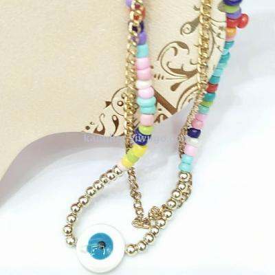 New accessories are popular with hot style blue-eyed Turkish ankle bracelets