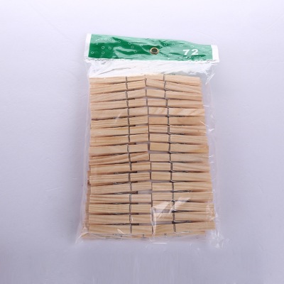 7.2 X0.9 Pine 72 PCs Raw Wood Color Bag Packaging Clip Factory Direct Sales Wholesale Quantity Discount