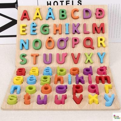 Wooden upper and lower case Vietnamese jigsaw puzzle for children early education educational toys for boys and girls