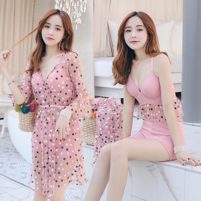 2020 new steel support swimsuit for women with a three-piece split small fragrance skirt hot spring Swimsuit wholesale 665812