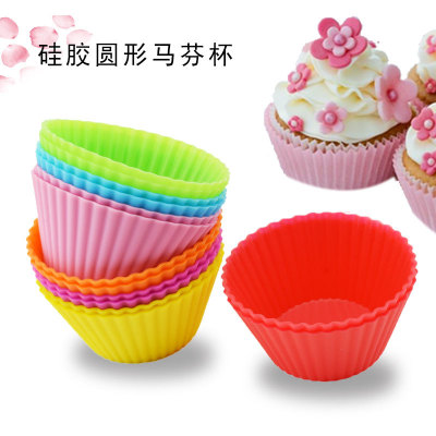 Thickened 7CM round silicone cake Muffin cup stereotype Muffin oven with baking mould