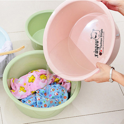 Plastic Washbasin Baby Basin Advertising Gift Thickened Plastic Basin Student Basin Feet-Washing Basin Logo Customization