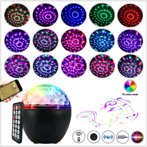 foreign trade exclusive remote control bluetooth mp3led crystal magic ball 16 color stage dj ligh voice control disco speaker