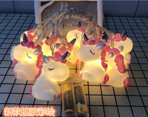 foreign trade exclusive for 10 lights unicorn battery box string lights stay cute animal modeling decorative string lights