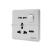 Akkostar Household 86 Type White Gold Silver One Open Five Holes 13A Multifunctional  USB Wall Switch
