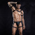JSY high-end sexy dryer male joined the bar stage sexy role that has become PU Black passion uniform suit