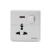 Akkostar Household 86 Type White Gold Silver One Open Five Holes 13A Multifunctional  USB Wall Switch
