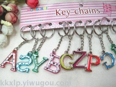 Acrylic plating English letter key chain English letter decoration special wholesale 26 English letter factory