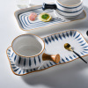 Japanese Breakfast Cutlery Bowl and Plates Set Creative Simple Ins Nordic Internet Celebrity for One Person Compartment Dinner Plate Wholesale