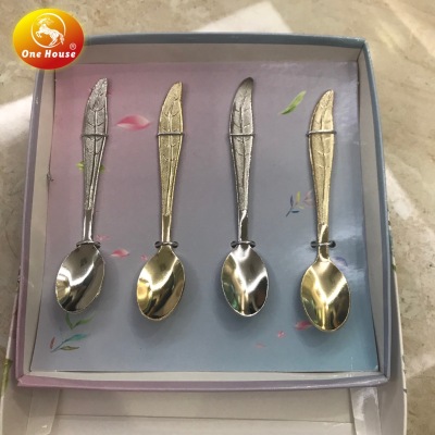 304 stainless steel gold-plated coffee stirring spoon